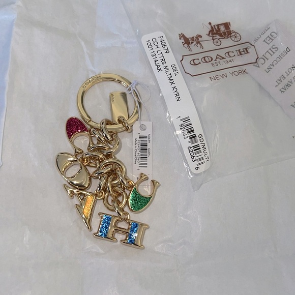 Coach signature logo key or bag charm